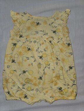 Carhartt - Yellow Bee Print Onesie w/ Ruffle Sleeves - 3M